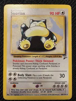 Pokemon TCG Snorlax Base Set 2 30/130 Unlimited Rare Vintage 2000 WOTC Card - Image 1