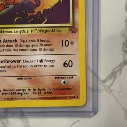 Flareon Jungle Holo Card 3/64 Unlimited Rare NM Pokemon - Image 5