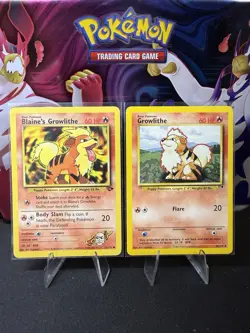 Blaine’s Growlithe & Growlithe Pokemon Card Lot MP Ships Fast! - Image 1