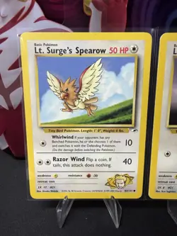 Lt Surge’s Spearow Pokemon Card Lot 2 Gym Heroes WOTC LP Vintage - Image 2