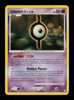 Unown [I] 37/123 Rare Mysterious Treasures Pokemon Card - Image 1