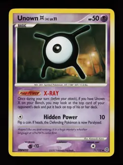 Unown [X] 71/132 Uncommon Secret Wonders Pokemon Card - Image 1