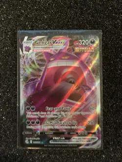 Pokemon Gengar VMAX Fusion Strike Holo Card 157/264 Full Art TCG - Image 1