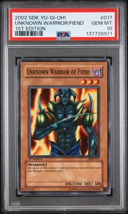 Yu-Gi-Oh! Unknown Warrior Of Fiend SDK-017 1st Edition Kaiba 2002 PSA 10 - Image 1