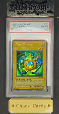 Yu-Gi-Oh! - PSA 8 NN-MT - FADED - Time Wizard - Ultra - Original 2002 - MRD-065 - Image 1
