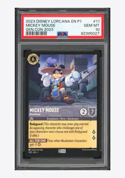 Disney Lorcana PSA 10 Mickey Mouse Promo 2023 11/P1 Gen Con 2023 English - Image 1
