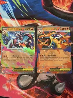 Mega Charizard X EX 029 & Mega Charizard Y EX 030 Holo Promo Cards. NM Pokemon - Image 2