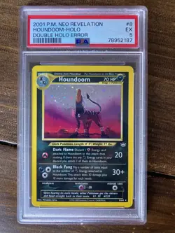 Houndoom 8/64 Neo Revelation Double Holo Error SWIRL PSA 5 Vitnage Pokemon Card - Image 1