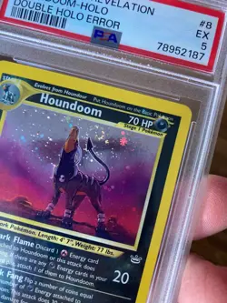 Houndoom 8/64 Neo Revelation Double Holo Error SWIRL PSA 5 Vitnage Pokemon Card - Image 3