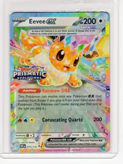 ENGLISH Eevee ex Sealed Stamp 075 Holo Prismatic Evolutions Pokemon Card (g3) - Image 1