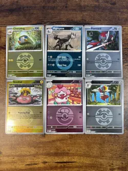 Lot of 6 Pokemon Pokeball Holo Cards Mega Evolutions Ascended Heros –Bundle Mint - Image 1