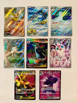 POKEMON English Lot Phantasmal Flames 8 Cards Charizard Meowth etc PSA Plays - Image 1