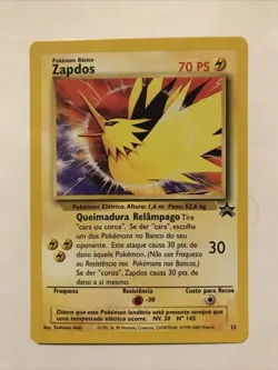 Pokemon Portuguese ZAPDOS Black Star Promo Card #23 RARE - Image 1