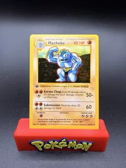 Pokemon Card - Machoke Base Set (Shadowless) 34/102 Uncommon 1st Edition NM - Image 1