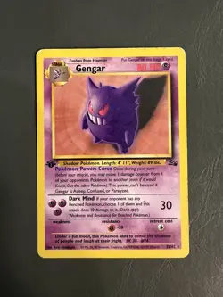 Pokemon Gengar 1st Edition Fossil Set Card 20/62 1999 English Non Holo MP Wotc - Image 1