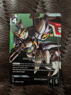 Gundam Card Game Wing Gundam LR+ ST02-01 Alt Art English - Image 1
