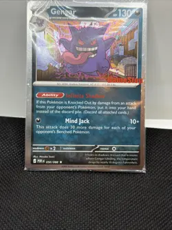Pokemon TCG Gengar 050/088 Promo Sealed Stamped Gamestop Promo Card Double Swirl - Image 1