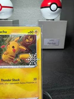 Pikachu SWSH153 (Holiday Calendar) Sword & Shield Snowflake Stamped Promo Card - Image 3