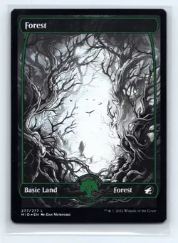 Forest #277 Full Art Foil Innistrad: Midnight Hunt Magic The Gathering MTG - NM - Image 1