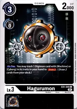 Hagurumon EX1-045 Black Common Rookie Digimon CCG Card - Image 1