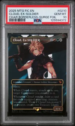 Magic MTG Cloud Ex-Soldier CHAR Borderless Surge Foil #0210 PSA 10 Gem Mint - Image 1