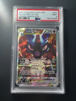 Pokemon Sword Shield Crown Zenith Lucario Vstar ETB Promo SWSH291 PSA 9 Mint - Image 1