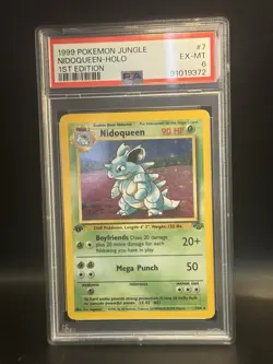 1999 POKEMON JUNGLE 1ST EDITION #7 NIDOQUEEN-HOLO PSA 6 - Image 1