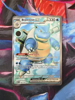Pokemon TCG Blastoise EX 184/165 Scarlet & Violet 151 Ultra Rare NM/M Condition - Image 1