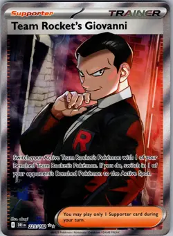 Team Rocket's Giovanni 225/182 Ultra Rare Destined Rivals Pokemon Near Mint - Image 1