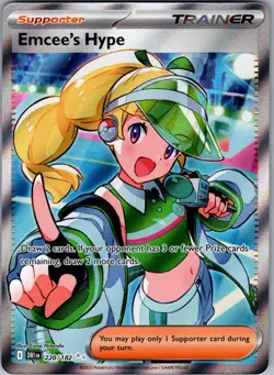 Emcee's Hype 220/182 Ultra Rare Destined Rivals Pokemon Near Mint - Image 1