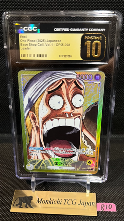 CGC PRISTINE 10 Enel L OP05-098 ONE PIECE Card Game BASE SHOP Limited japan - Image 1