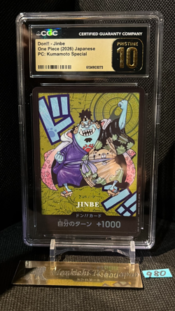 CGC PRISTINE 10 Jinbe Don!! ONE PIECE Premium Card Collection Kumamoto Special - Image 1