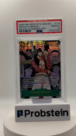 2026 One Piece OP14-EB04 EN Manga Alternate Art #119 Dracule Mihawk PSA 10 - Image 2
