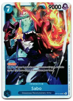 Sabo OP15-046 - 🌊 Adventure on Kami's Island Super Rare One Piece TCG 🖤 - M/LP - Image 1