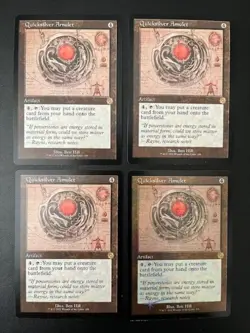 MTG- Quicksilver Amulet x4 - Brother's War Retro Schematic (1 is FOIL) - Image 1