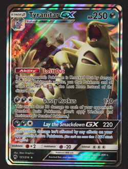 2018 Tyranitar GX 121/214 Lost Thunder Sun & Moon Pokemon TCG Trading Card Game - Image 1