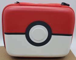 POKEMON CARD CASE 6"x5"x3" Red Zippered Hard Shell Storage Carrying Box TCG 400 - Image 1