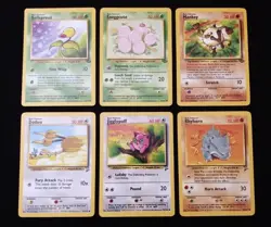 Vintage Jungle & BS2 Pokemon Cards VLP Regular Finish Lot Of 6 Common 1999-2000 - Image 1