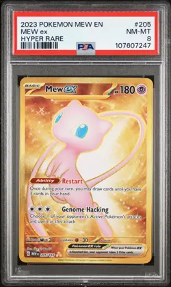 Mew EX - 205/165 - 2023 Holo Hyper Rare S&V 151 Pokemon Card PSA 8 - Image 1