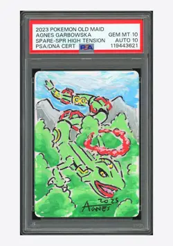 Pokemon PSA 10 AUTO 10 Spare Card Rayquaza Agnes Garbowska 2023 Old Maid JPN - Image 1
