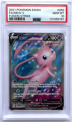 Mew V 250 PSA 10 GEM MINT – Ultra Rare Pokemon Card, Full Art Collector Slab - Image 1