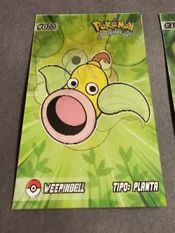 BELLSPROUT X WEEPINBELL X VICTREEBEL - POKEMON RARE 3D EVOLUTION CCG HOLO CARD - Image 2