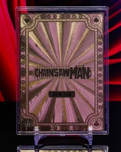 Power Chainsaw Man Serial #/100 Waifu Gold Premium Metal Card Doujin MXR - Image 2
