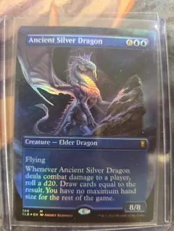 FOIL ANCIENT SILVER DRAGON (BORDERLESS) Commander Legends: Battle For Baldur's G - Image 2