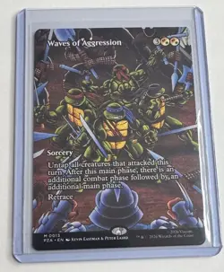 Waves of Aggression #13 Teenage Mutant Ninja Turtles Borderless Mythic MTG NM/M - Image 1