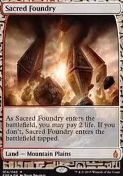 MTG English Sacred Foundry NM Foil Zendikar Expeditions - Image 1