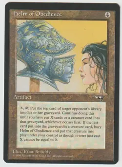 MAGIC THE GATHERING HELM OF OBEDIENCE ALLIANCES EDITION MINT/NEAR MINT - Image 1