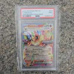 2025 POKEMON EN-PRISMATIC EVOLUTIONS SURPRISE BOX EXCLUSIVE FLAREON EX PSA 9 #26 - Image 2