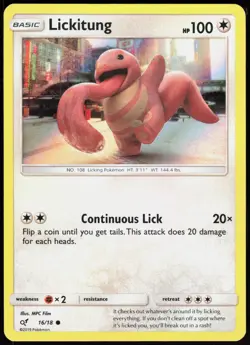Detective Pikachu Lickitung 16/18 Common Pokemon Holo NM/M - Image 1