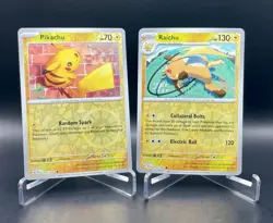 Pikachu 051/162 & Raichu 052/162 Temporal Forces Reverse Holo Lot Pokemon NM/M - Image 1